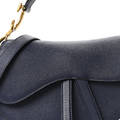 Christian Dior Grained Calfskin Saddle Bag With Strap Deep Ocean 8 of 10