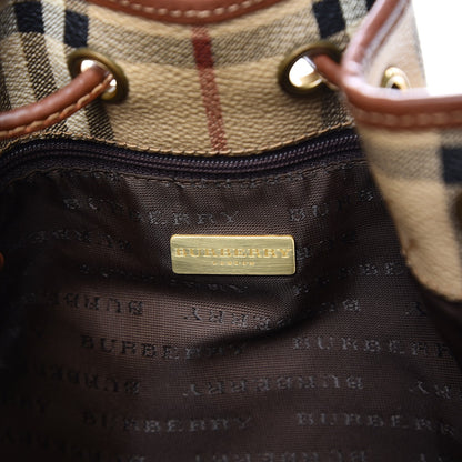 Burberry Haymarket Check Drawstring Bucket Bag Brown 7 of 11
