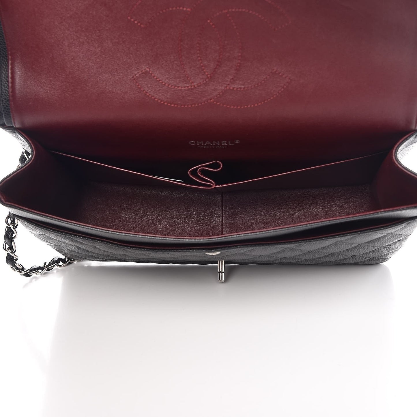 Caviar Quilted Maxi Double Flap Black