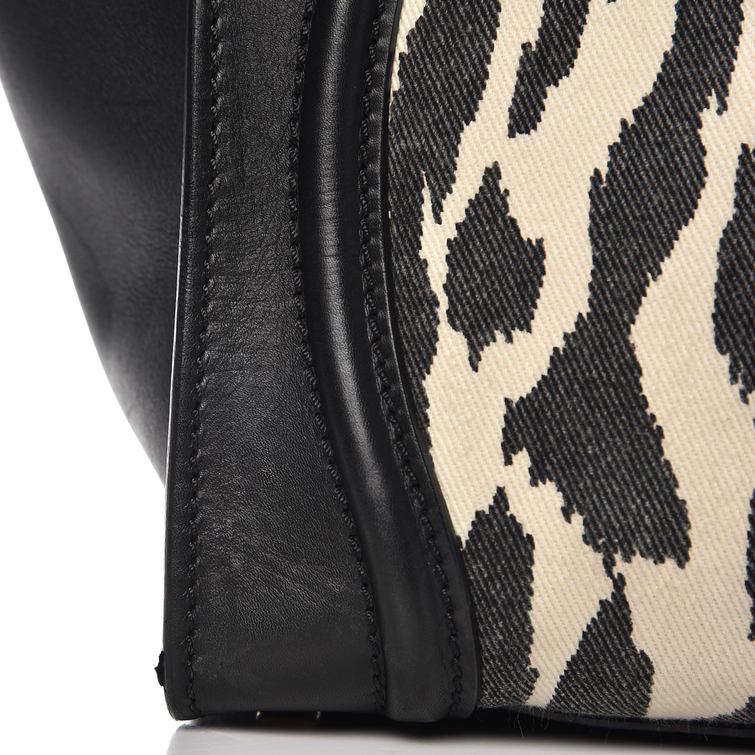 Celine Canvas Smooth Calfskin Leopard Print Mini Luggage Black 14 of 14