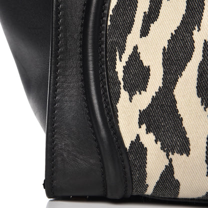 Celine Canvas Smooth Calfskin Leopard Print Mini Luggage Black 14 of 14