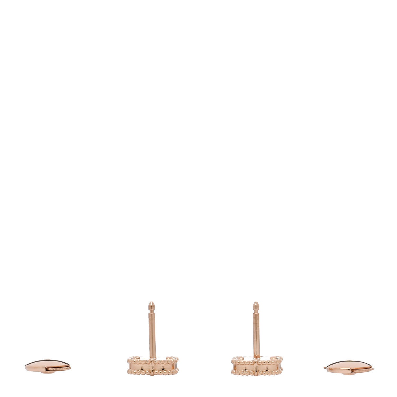 Van Cleef & Arpels 18K Rose Gold Carnelian Sweet Alhambra Earrings 3 of 5