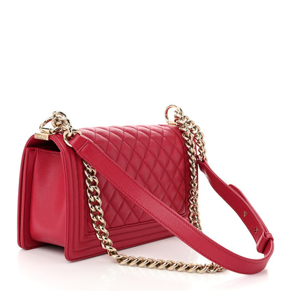 Chanel Caviar Quilted Medium Boy Flap Dark Pink 3 of 10