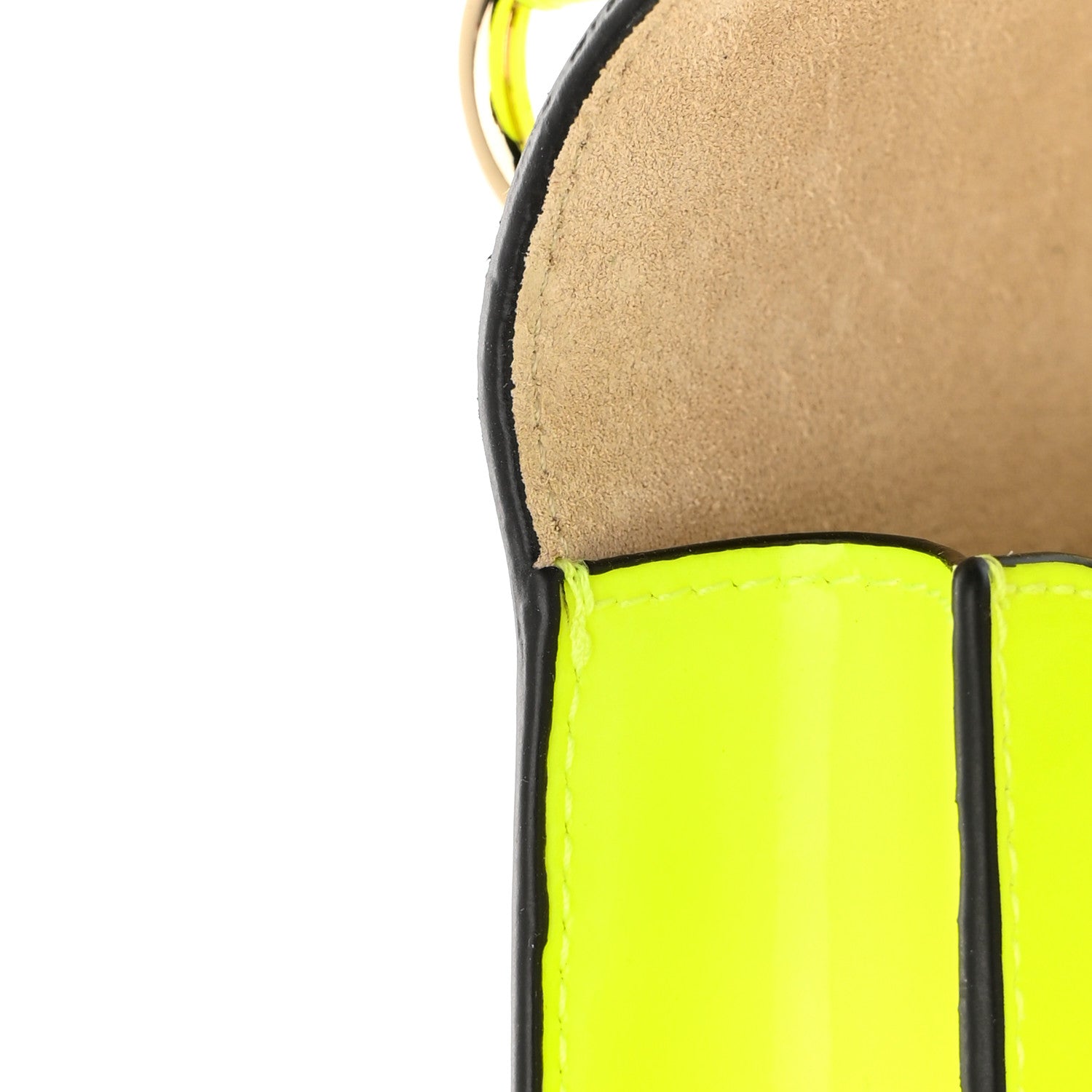 Jimmy Choo Patent Calfskin Micro Varenne Top Handle Satchel Neon Citron 10 of 13