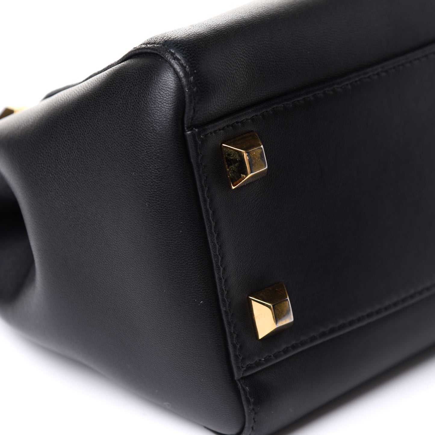 Nappa Studded Mini Peekaboo Iconic Satchel Black