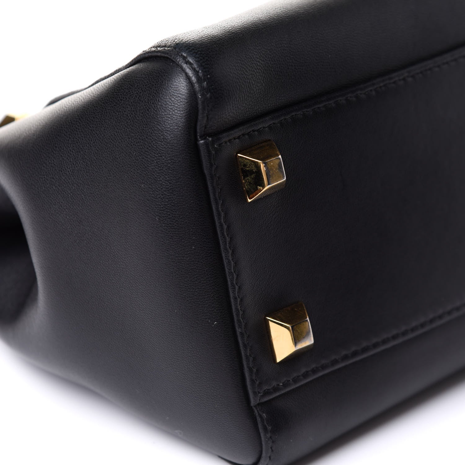 Fendi Nappa Studded Mini Peekaboo Iconic Satchel Black 10 of 11