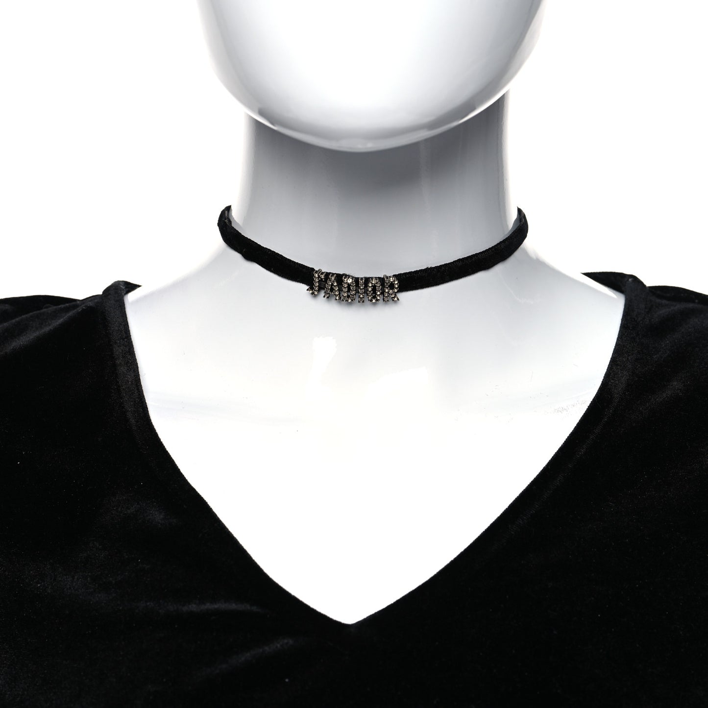 Velvet Crystal J’Adior Choker Necklace Black