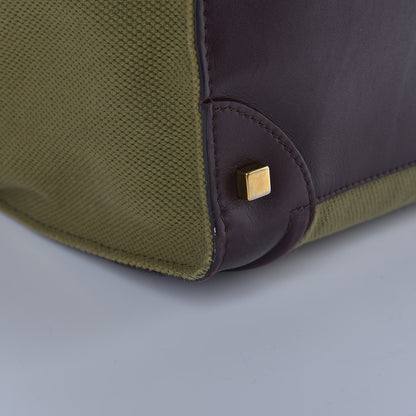 Celine Canvas Smooth Calfskin Mini Luggage Olive 15 of 19