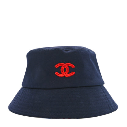 Chanel Canvas CC Bucket Hat M Navy 3 of 9