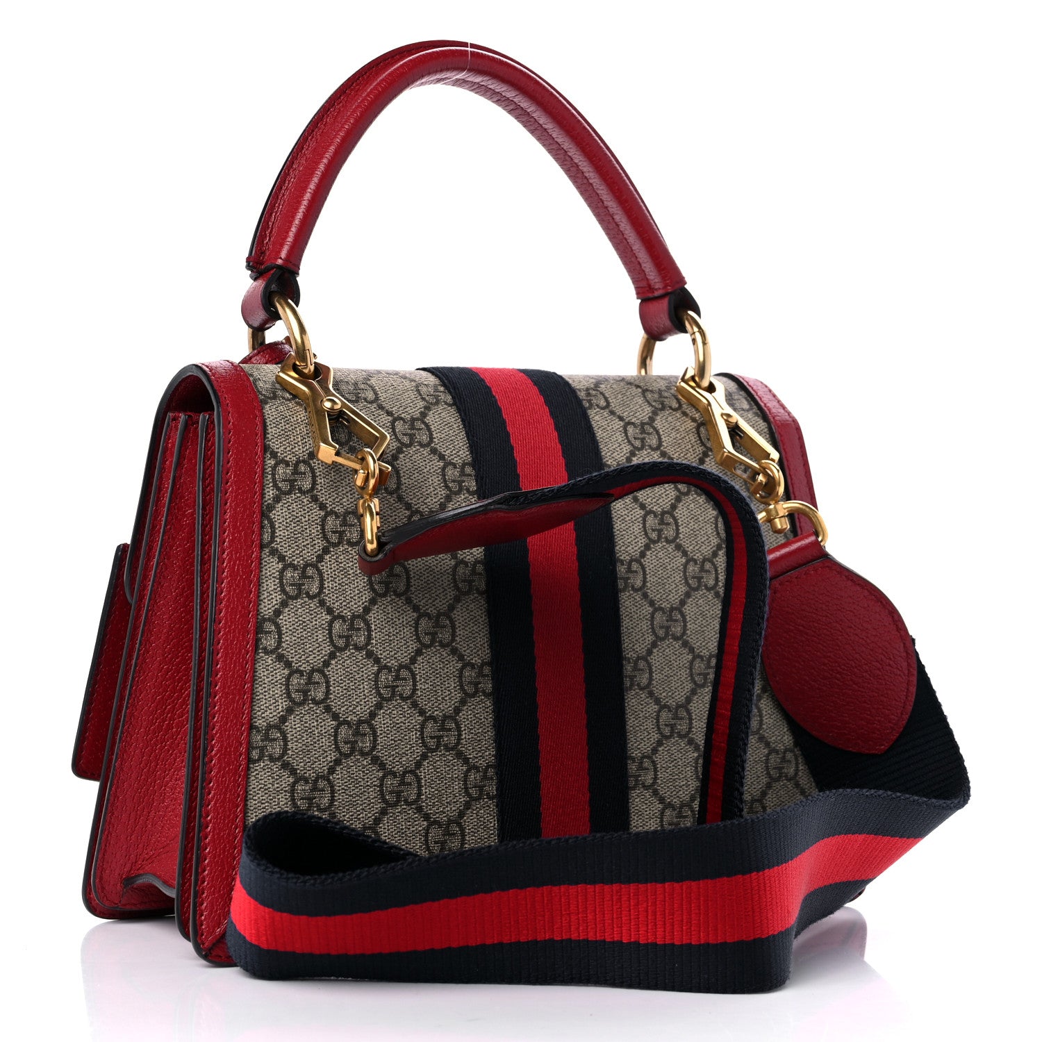Gucci GG Supreme Monogram Small Queen Margaret Top Handle Bag Red 3 of 9