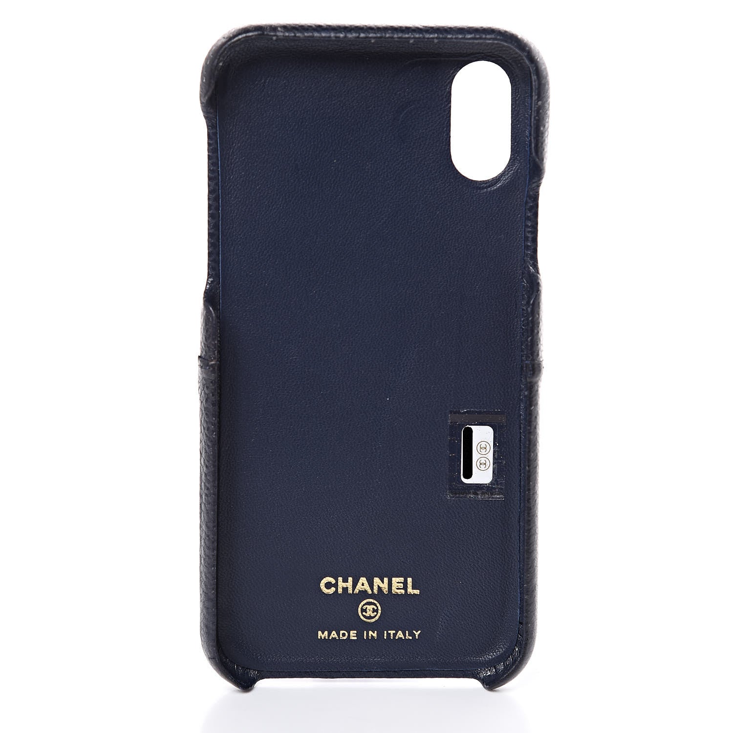 Chanel Caviar Quilted iPhone X Coco Tech Case Navy 4 of 7