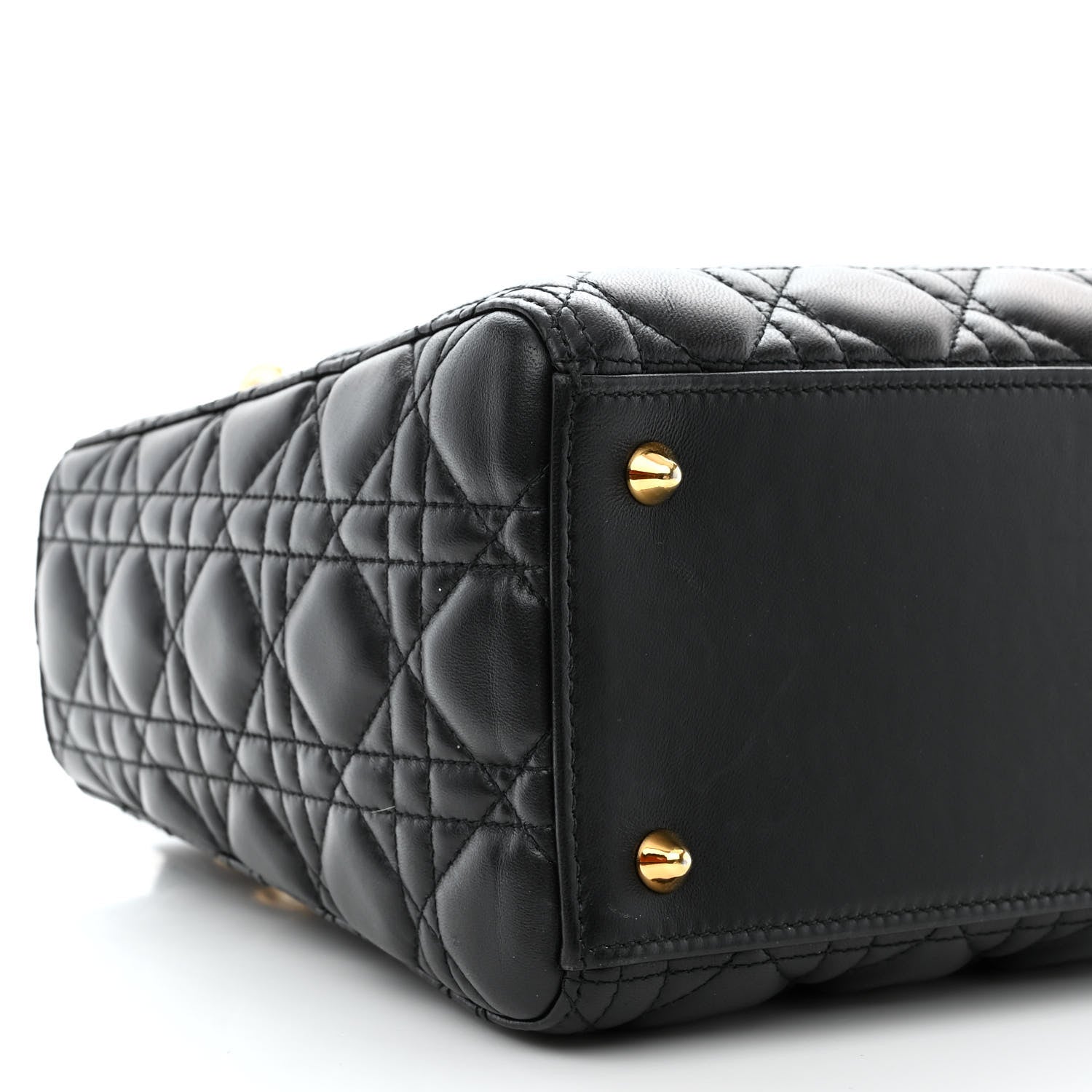 Christian Dior Lambskin Cannage Medium Lady Dior Black 9 of 12