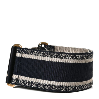Christian Dior Canvas Embroidered Shoulder Strap Blue 2 of 5