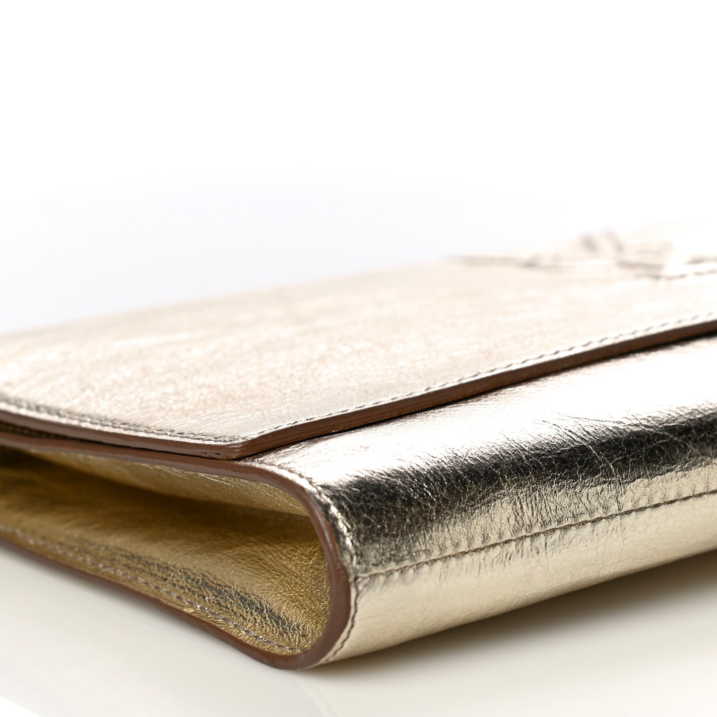 Metallic Calfskin Monogram Large Belle De Jour Clutch Gold