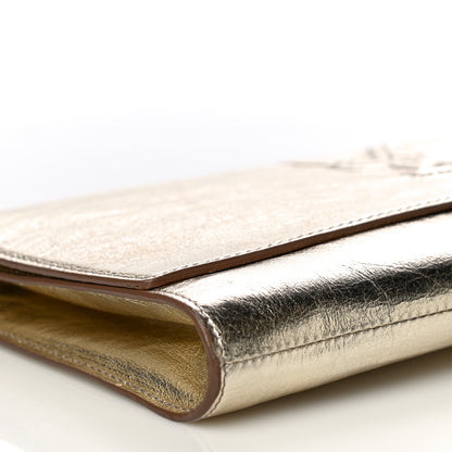 Saint Laurent Metallic Calfskin Monogram Large Belle De Jour Clutch Gold 9 of 18