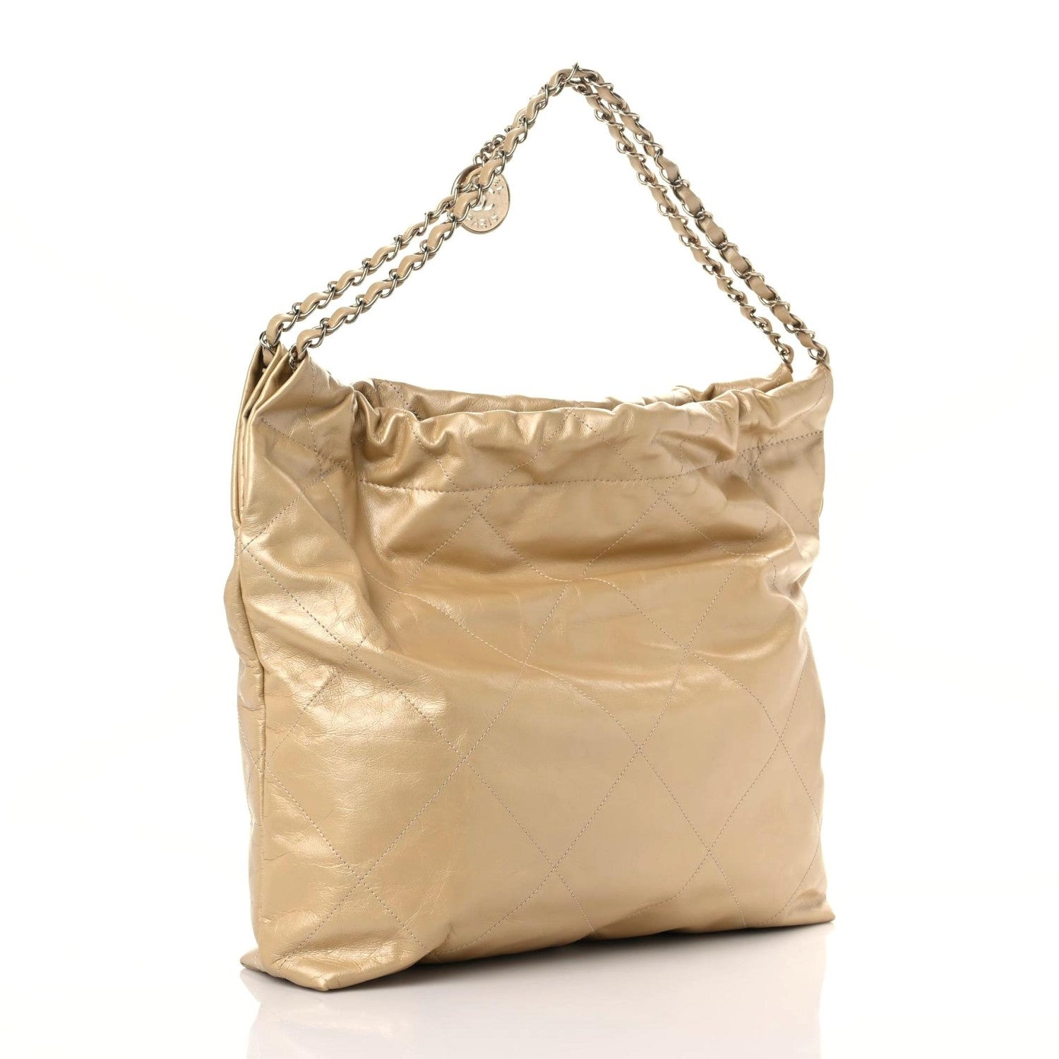 Chanel Shiny Crumpled Calfskin Quilted Chanel 22 Gold 2 of 10
