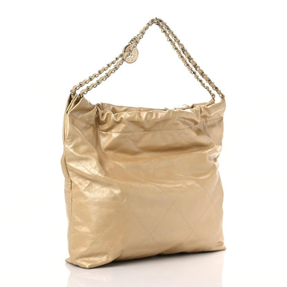 Chanel Shiny Crumpled Calfskin Quilted Chanel 22 Gold 2 of 10