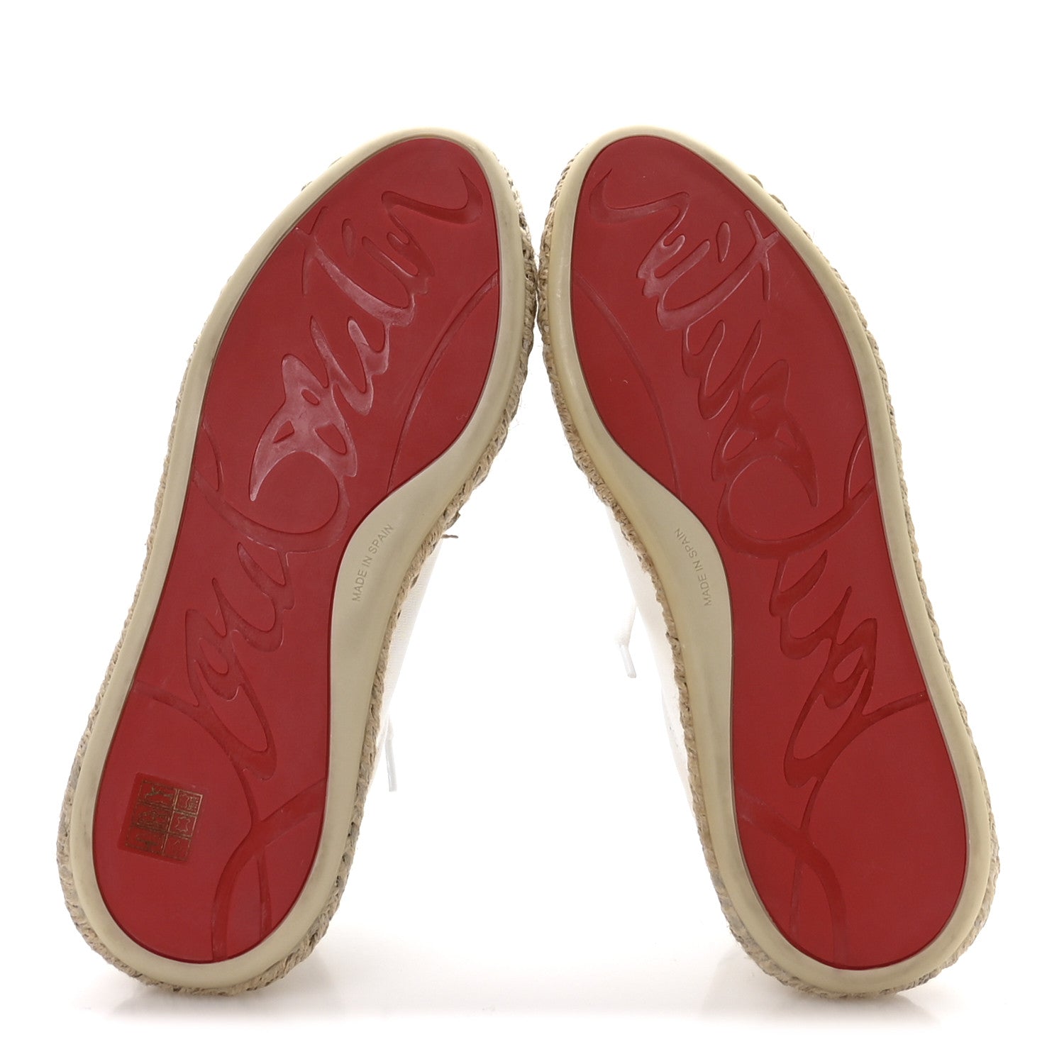 Christian Louboutin Toile Calfskin Espasneak Flat Sneaker 36 Ivory 6 of 8