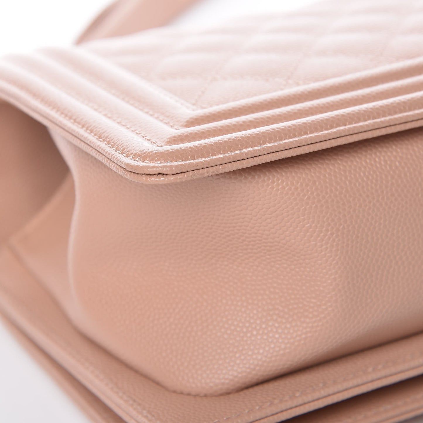 Caviar Quilted Medium Boy Flap Beige