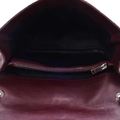 Saint Laurent Calfskin Mixed Matelasse Triquilt Large Monogram Envelope Satchel Bordeaux 6 of 10