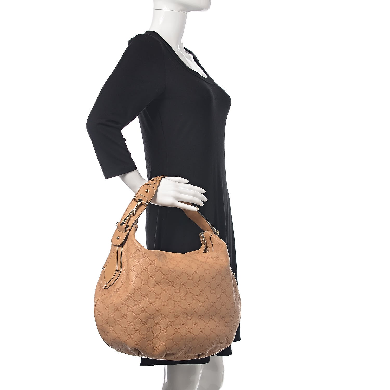 Gucci Guccissima Medium Pelham Hobo Beige 2 of 13