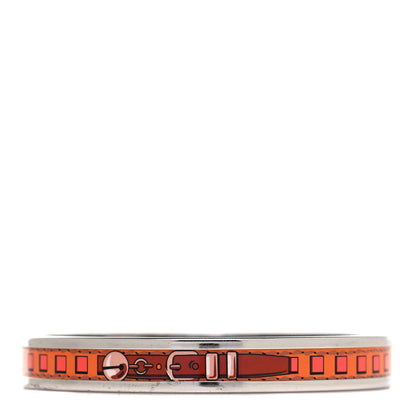 Hermes Enamel Printed Colliers de Chiens Narrow Bracelet 70 Sables 2 of 10