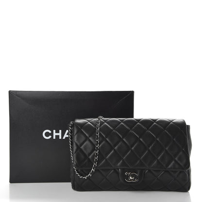 Chanel Lambskin Quilted Clutch With Chain Flap Black 12 of 12