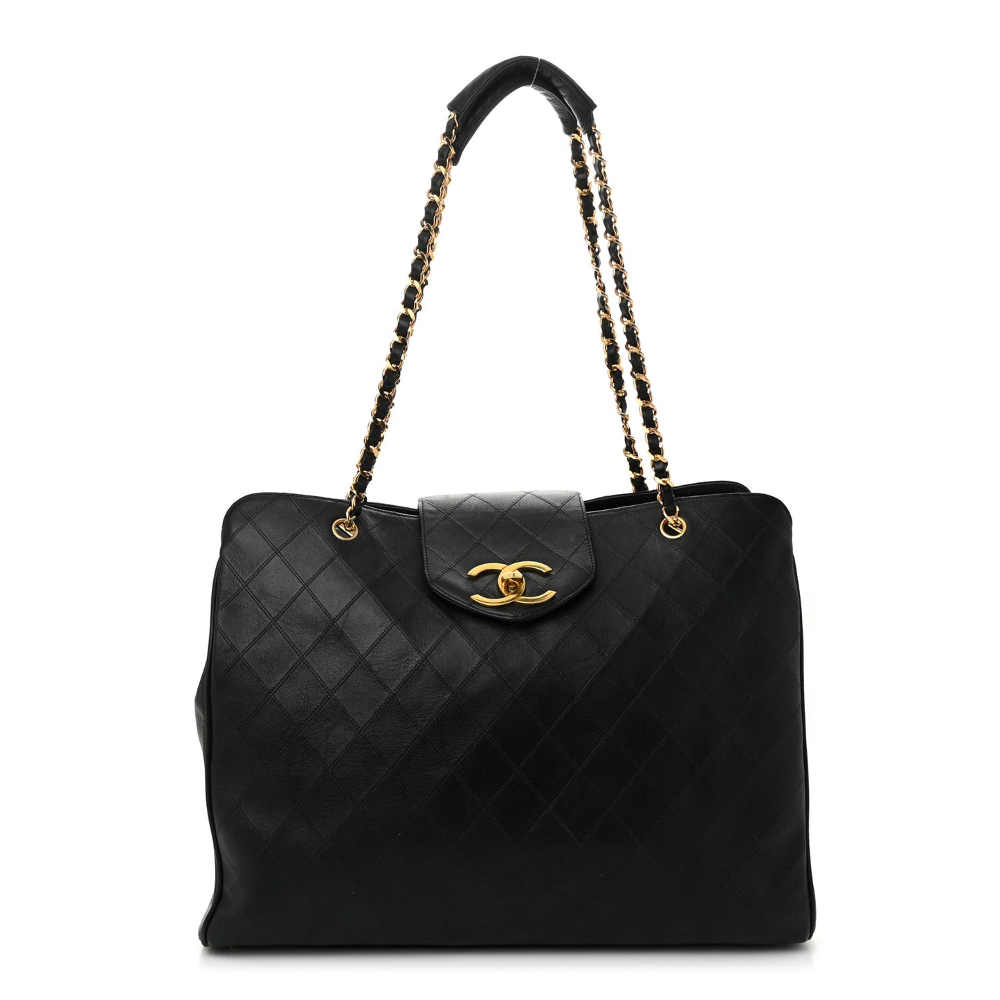 Calfskin Stitched XL Weekender Black