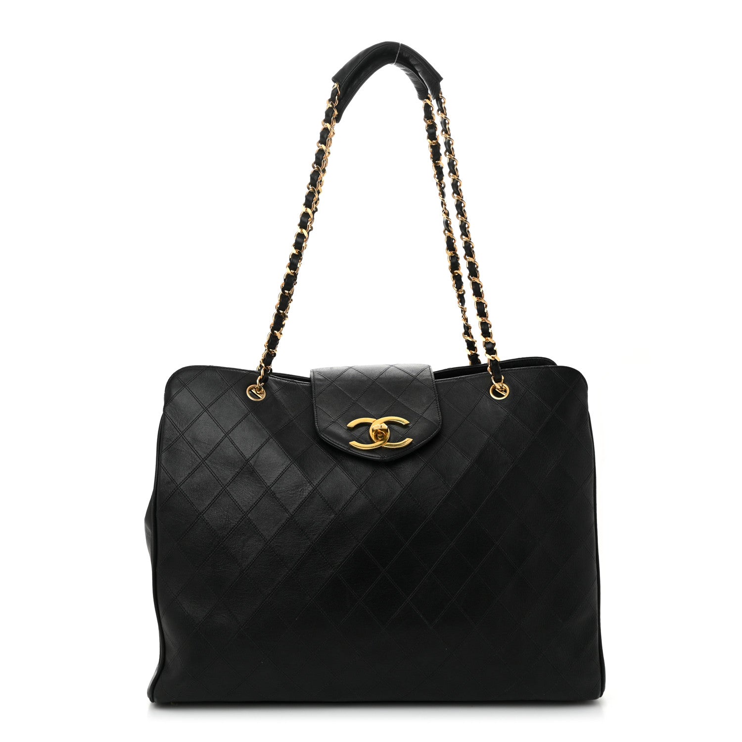 Chanel Calfskin Stitched XL Weekender Black 1 of 13