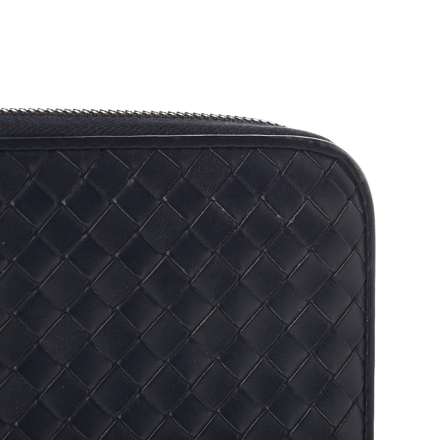 Nappa Intrecciato Zip Around Wallet Denim