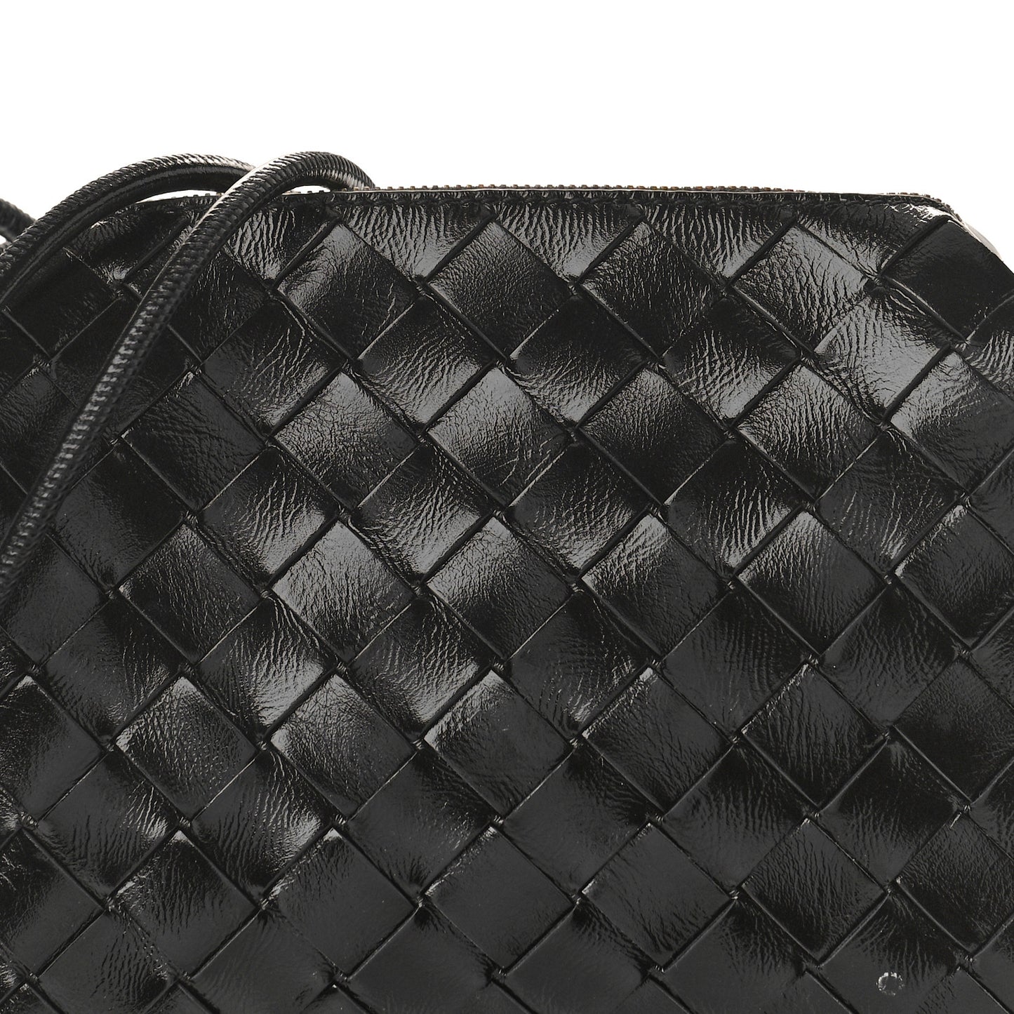 Nappa Intrecciato Metallic Knot Mini Loop Camera Bag Black