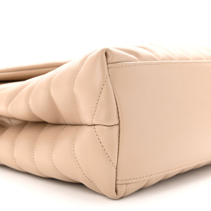 Saint Laurent Calfskin Y Quilted Monogram Medium Loulou Chain Satchel Dark Beige 9 of 12