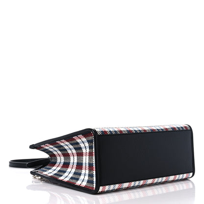 Gucci Canvas Plaid ICCUG Embroidered Small Tote Bag Black White Red Blue Smile Yellow 4 of 10