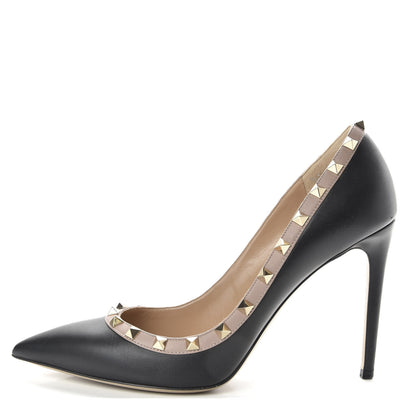 Valentino Garavani Nappa Rockstud 100mm Pumps 41.5 Black Poudre 1 of 11