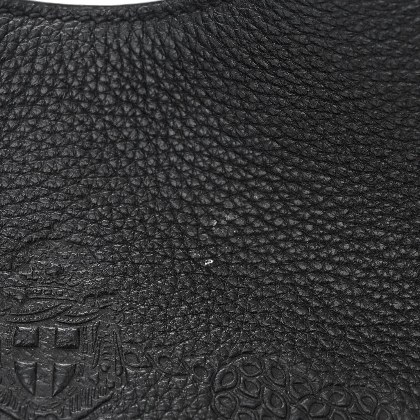 Vitello Phenix Embossed Logo Hobo Black