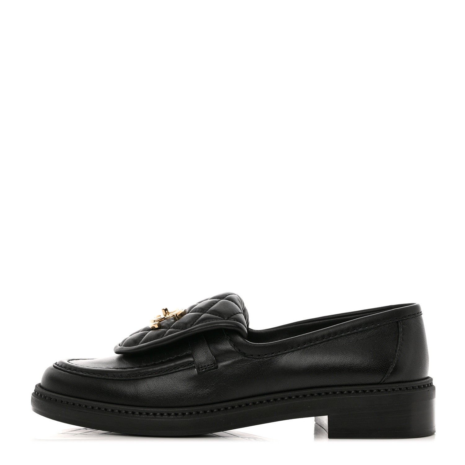 Chanel Lambskin Quilted CC Turnlock Loafers 36.5 Black 1 of 9