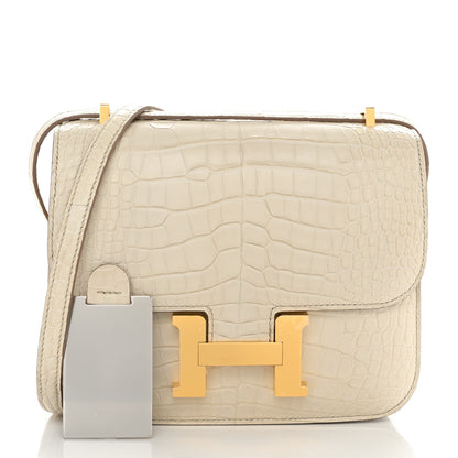 Hermes Matte Alligator Constance 18 Beton 3 of 12