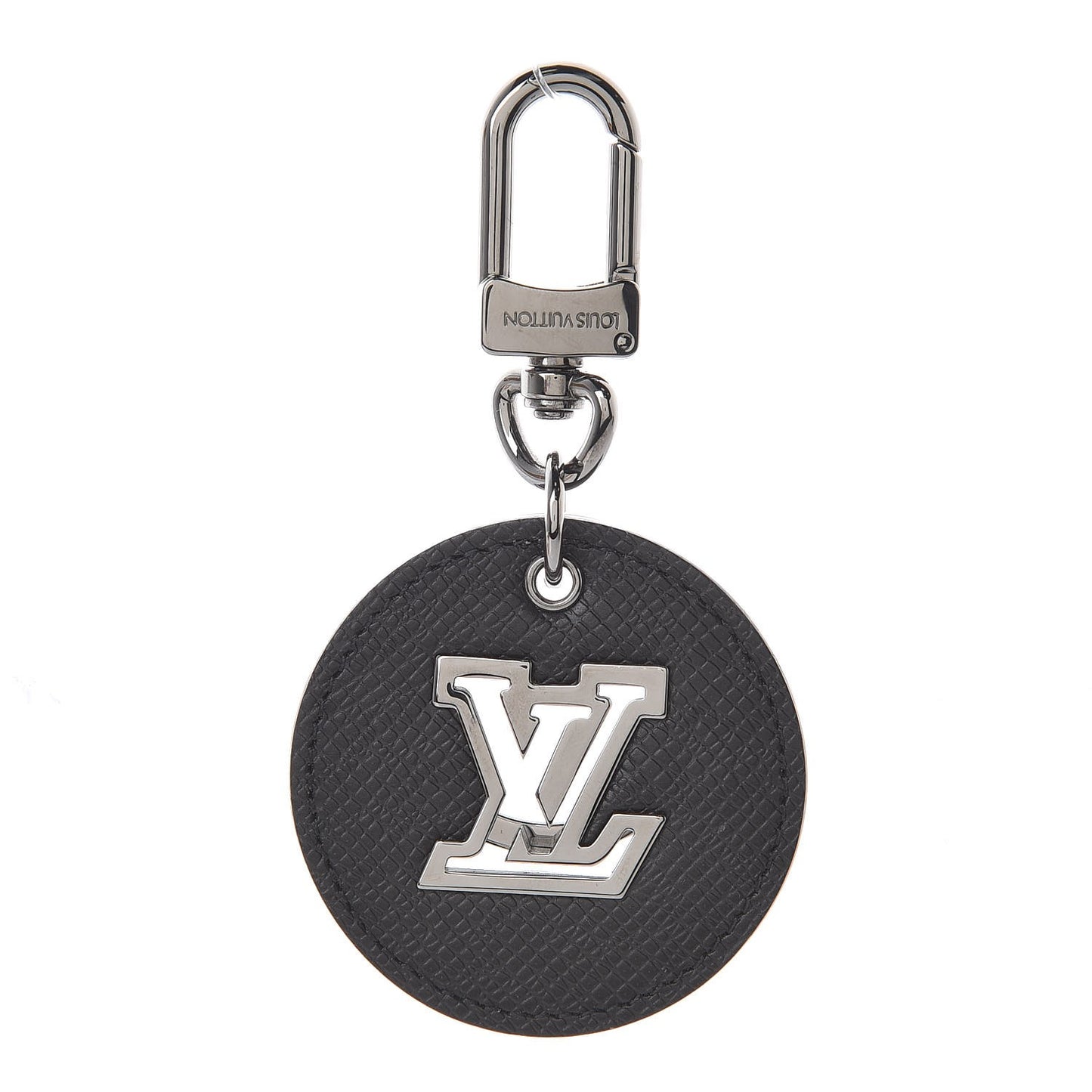 Taiga LV Circle Eyelet Bag Charm Key Holder Black