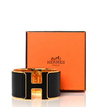 Hermes Enamel Extra Wide Clic Clac H Bracelet GM Black 6 of 6