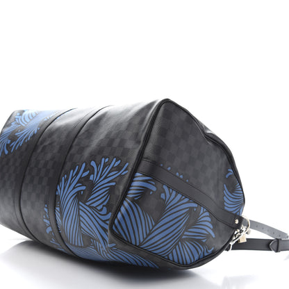 Louis Vuitton Damier Graphite Rope Keepall 55 Blue 8 of 13
