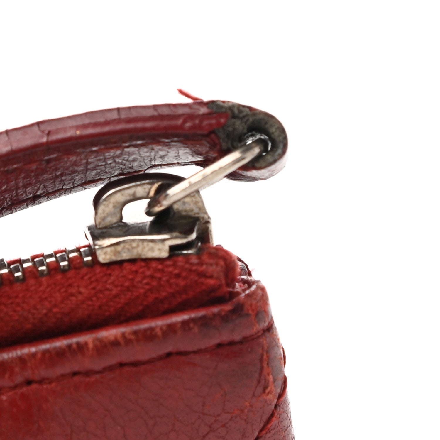 Chanel Lambskin Quilted Large Cosmetic Case Red 9 of 12