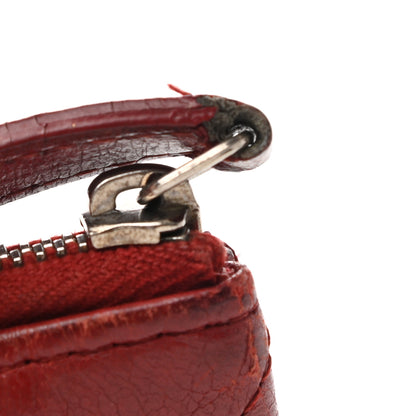 Chanel Lambskin Quilted Large Cosmetic Case Red 9 of 12