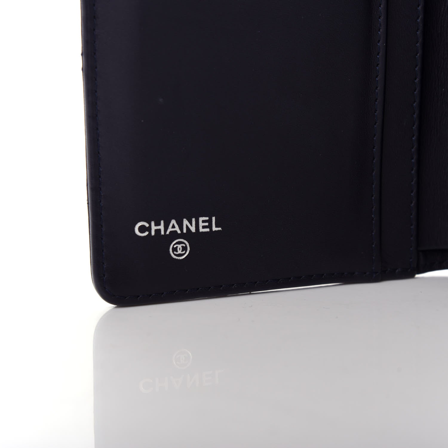 Chanel Caviar Quilted Yen Wallet Dark Blue 6 of 9