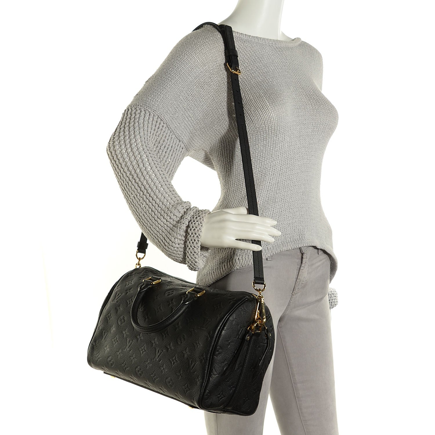 Louis Vuitton Empreinte Speedy Bandouliere 30 Black 2 of 8