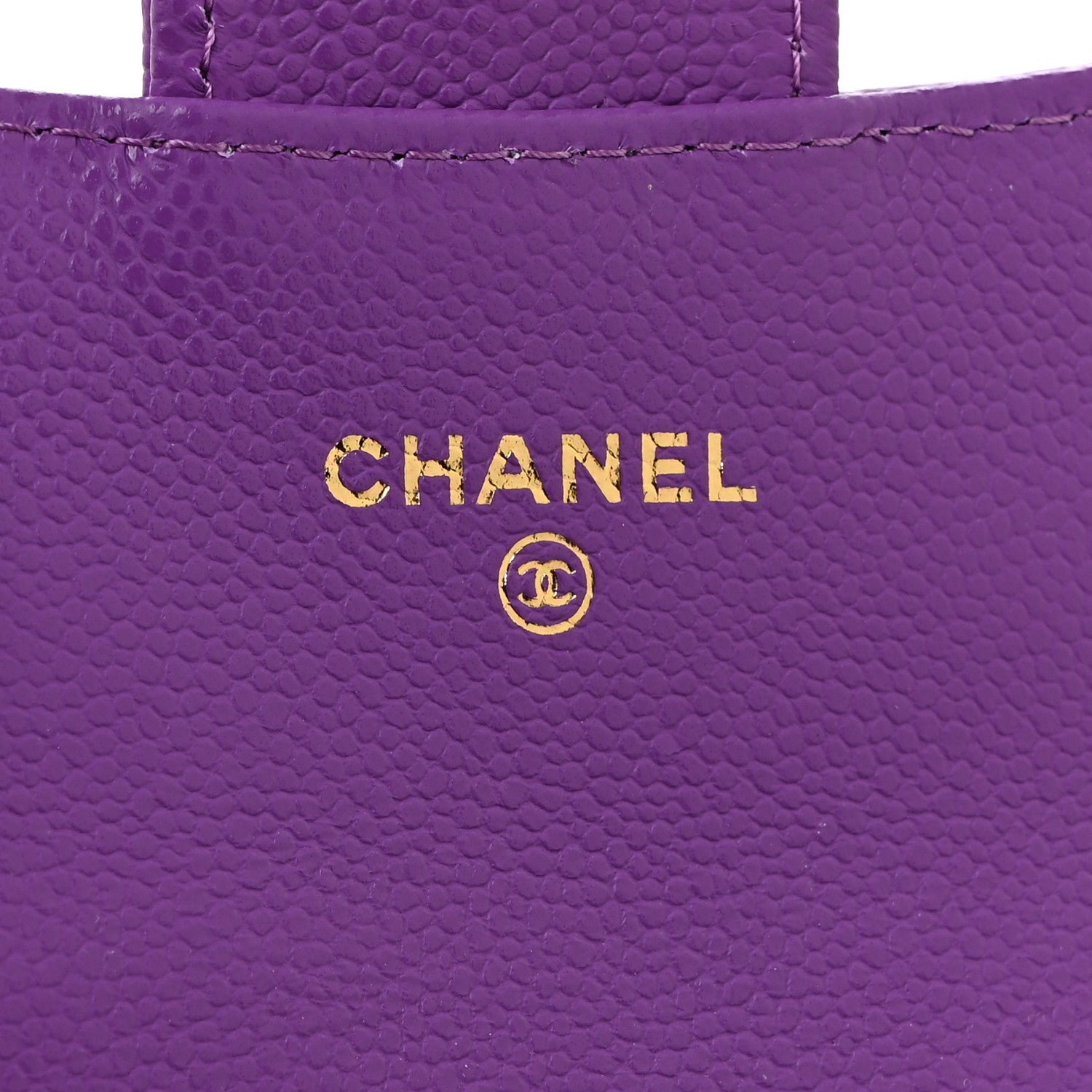 Chanel Caviar Quilted Flap Card Holder Wallet Purple 7 of 9