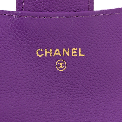 Chanel Caviar Quilted Flap Card Holder Wallet Purple 7 of 9