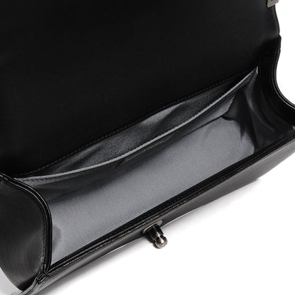 Chanel Calfskin Quilted Medium Double Stitch Boy Flap Black 5 of 9