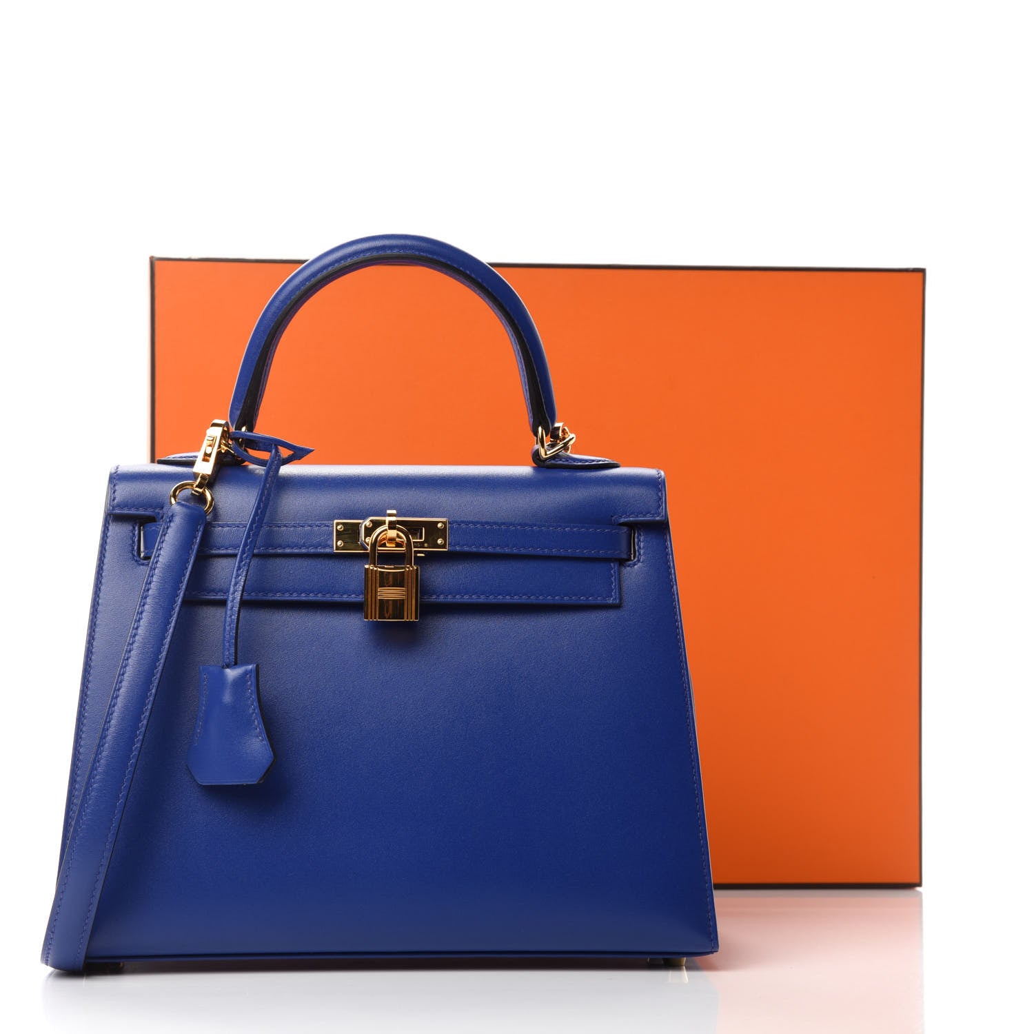 Hermes Tadelakt Kelly Sellier 25 Bleu Electrique 11 of 11