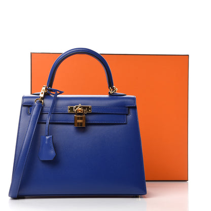 Hermes Tadelakt Kelly Sellier 25 Bleu Electrique 11 of 11