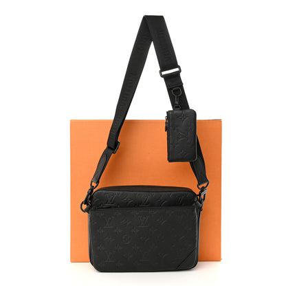 Louis Vuitton Calfskin Monogram Shadow Trio Messenger Black 10 of 10